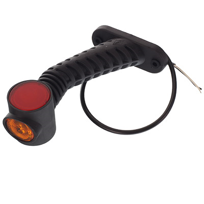 LAMPA OBRYSOWA BIAŁO-CZERW.-POM. DIODOWA NA WYSIĘG. UKOŚNYM, DŁUGA, LEWA, 12/24V-347595505