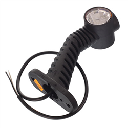 LAMPA OBRYSOWA BIAŁO-CZERW.-POM. DIODOWA NA WYSIĘG. UKOŚNYM, DŁUGA, LEWA, 12/24V-347595537