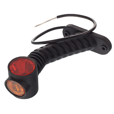 LAMPA OBRYSOWA BIAŁO-CZERW.-POM. DIODOWA NA WYSIĘG. UKOŚNYM, DŁUGA, LEWA, 12/24V-347595538