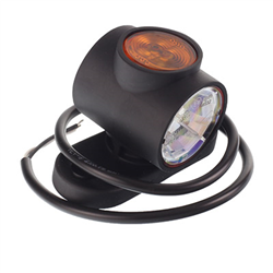 LAMPA OBRYSOWA BIAŁO-CZERW.-POM. DIODOWA NA WYSIĘG. PROSTYM, KRÓTKA, 12/24V-347595546