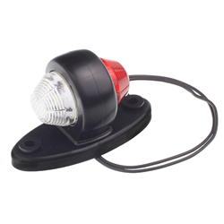 LAMPA OBRYSOWA BIAŁO-CZERWONA DIODOWA NA PODSTAWIE OWALNEJ, KRÓTKA,12/24V-347595640
