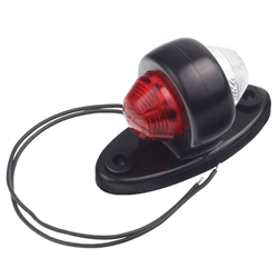 LAMPA OBRYSOWA BIAŁO-CZERWONA DIODOWA NA PODSTAWIE OWALNEJ, KRÓTKA,12/24V-347595641