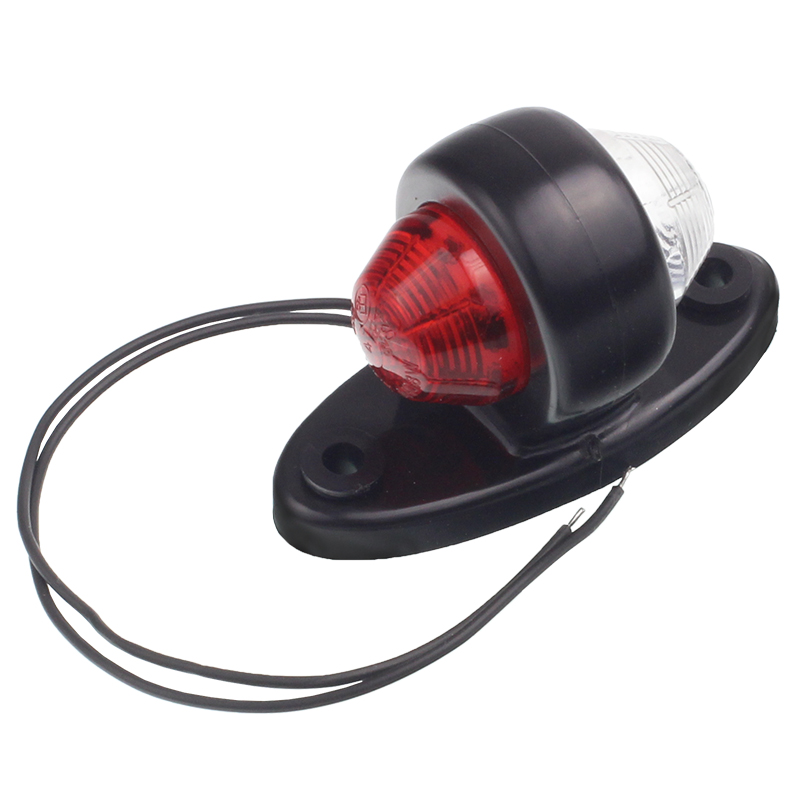LAMPA OBRYSOWA BIAŁO-CZERWONA DIODOWA NA PODSTAWIE OWALNEJ, KRÓTKA,12/24V-347595641