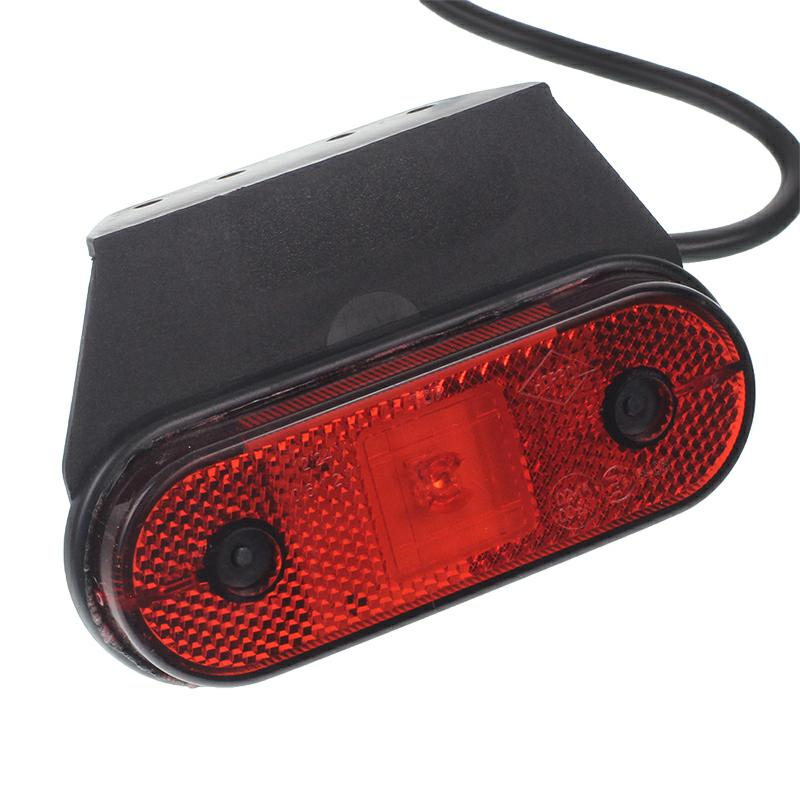 LAMPA OBRYSOWA CZERWONA DIODOWA Z UCHWYTEM, 12/24V-347595673