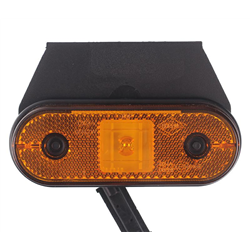 LAMPA OBRYSOWA POMARAŃCZOWA DIODOWA Z UCHWYTEM, KABEL  Z ZACISKIEM, 12/24V-347595684