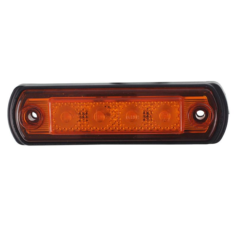 LAMPA OBRYSOWA POMARAŃCZOWA DIODOWA NA PODSTAWIE GUMOWEJ PROSTEJ, 12/24V-347595692