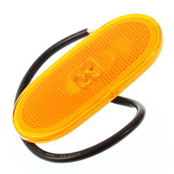 LAMPA OBRYSOWA POMARAŃCZOWA DIODOWA OWALNA, BEZ UCHWYTU, Z ODBL, 12/24V - MB-347595735
