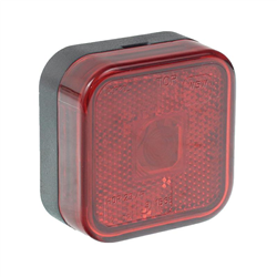 LAMPA OBRYSOWA CZERWONA KWADRATOWA, Z ODBLASKIEM, 12/24V-347595904