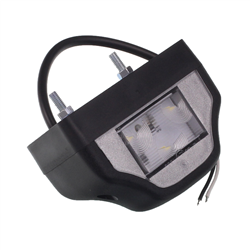 LAMPA OŚWIETLENIA TABLICY REJESTRACYJNEJ DIODOWA, KLOSZ BIAŁY, CZARNA, 12/24V-347595984