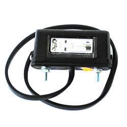 LAMPA OŚWIETLENIA TABLICY REJESTRACYJNEJ DIODOWA, KLOSZ BIAŁY, CZARNA,MAŁA,12/24V-347595990