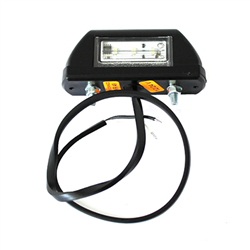 LAMPA OŚWIETLENIA TABLICY REJESTRACYJNEJ DIODOWA, KLOSZ BIAŁY, CZARNA,MAŁA,12/24V-347595992