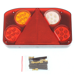 LAMPA TYLNA ZESP. LEWA (BEZ PODŚW.) Z TRÓJKĄTEM, 12/24V, DIODOWA - NACZEPY-347596087