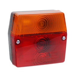 LAMPA TYLNA ZESP. 2-SEGM. LEWA PRZYCZEPKA KWADRATOWA, + ŻARÓWKA 12V, SZYBKOZŁĄCZE, OŚWIETLENIE TABLICY REJESTRACYJNEJ BEZ PRZEWO