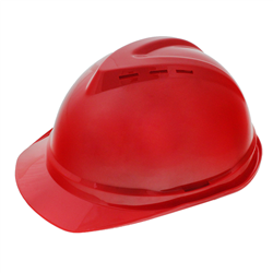 KASK OCHRONNY - CZERWONY - NORMA EN 397 - CZTEROPUNKTOWE MOCOWANIE-347597208
