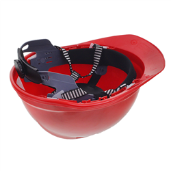 KASK OCHRONNY - CZERWONY - NORMA EN 397 - CZTEROPUNKTOWE MOCOWANIE-347597209
