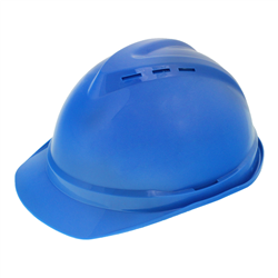 KASK OCHRONNY - NIEBIESKI - NORMA EN 397 - CZTEROPUNKTOWE MOCOWANIE-347597210
