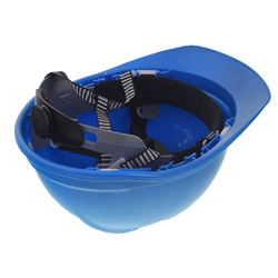 KASK OCHRONNY - NIEBIESKI - NORMA EN 397 - CZTEROPUNKTOWE MOCOWANIE-347597211