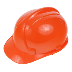 KASK OCHRONNY Z PASKIEM - POMARAŃCZOWY - NORMA EN 397 - CZTEROPUNKTOWE MOCOWANIE-347597212