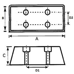 ODBÓJ DOJAZDOWY 170X130X60X90MM 4 OTWORY-347597295