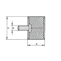 ODBÓJ GUMOWY M 8/30X30MM 1 ŚRUBA, 1 OTWÓR-347597347
