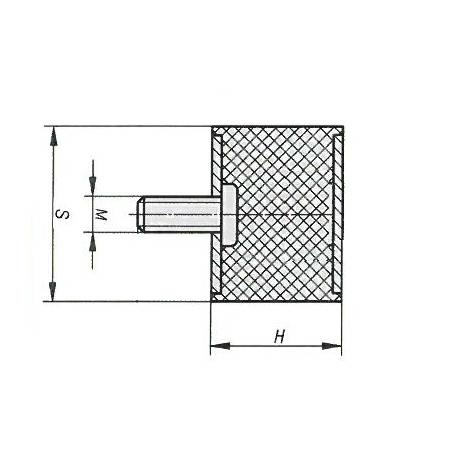 ODBÓJ GUMOWY M 8/30X30MM 1 ŚRUBA, 1 OTWÓR-347597347