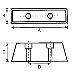 ODBÓJ DOJAZDOWY 185X75X65X100MM 2 OTWORY-347597415