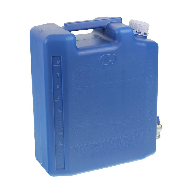 POJEMNIK NA WODĘ 10L - NIEBIESKI + METALOWY KRANIK Z GWINTEM U DOŁU-347598909