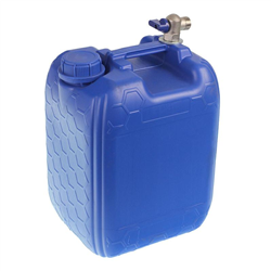POJEMNIK NA WODĘ 10L - NIEBIESKI + METALOWY KRANIK Z GWINTEM U GÓRY-347598914