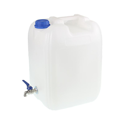POJEMNIK NA WODĘ 20L - BIAŁY + METALOWY KRANIK BEZ GWINTU U DOŁU-347598918