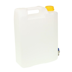 POJEMNIK NA WODĘ 10L - BIAŁY +OSOBNY DOZOWNIK + METALOWY KRANIK Z GWINTEM U DOŁU-347598953