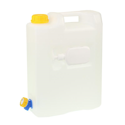 POJEMNIK NA WODĘ 10L - BIAŁY - ATEST + OSOBNY DOZOWNIK + PLASTIKOWY KRANIK Z POKRĘTŁEM BEZ GWINTU U DOŁU-347598959