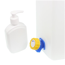 POJEMNIK NA WODĘ 10L - BIAŁY - ATEST + OSOBNY DOZOWNIK + PLASTIKOWY KRANIK Z POKRĘTŁEM BEZ GWINTU U DOŁU-347598962