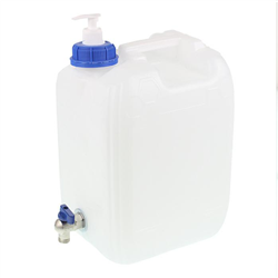 POJEMNIK NA WODĘ 10L - BIAŁY + DOZOWNIK+ METALOWY KRANIK Z GWINTEM U DOŁU-347598986