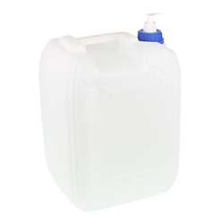 POJEMNIK NA WODĘ 20L - BIAŁY + DOZOWNIK + METALOWY KRANIK Z GWINTEM U DOŁU-347598995
