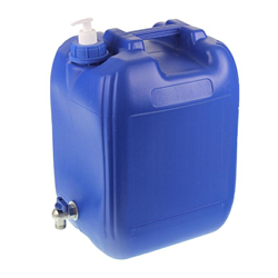POJEMNIK NA WODĘ 20L- NIEBIESKI+DOZOWNIK + METALOWY KRANIK Z GWINTEM U DOŁU-347598998