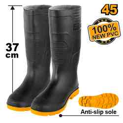 GUMOWCE PVC - ROZMIAR 45, CZARNE, WYSOKOŚĆ 37CM-347914714