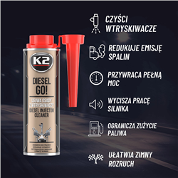 DODATEK DO PALIWA K2 DIESEL GO! 250ML - REDUKTOR DYMIENIA, OPTYMALIZATOR PRACY SILNIKA-347600854