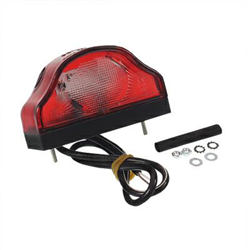 LAMPA OŚWIETLENIA TABLICY REJESTRACYJNEJ DIODOWA, KLOSZ BIAŁY, CZERWONA, 12/24V-347601445
