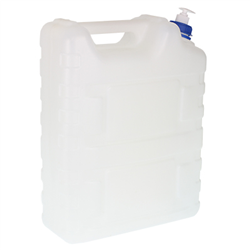POJEMNIK NA WODĘ 20L Z WYTŁOCZENIEM + PLAST. KRANIK U DOŁU  Z DOZOWNIKIEM-347601449