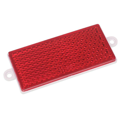 ODBLASK PROSTOKĄTNY Z UCHEM CZERWONY 105X48MM, ROZSTAW OTW. 116MM-347601663