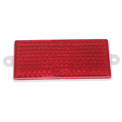 ODBLASK PROSTOKĄTNY Z UCHEM CZERWONY 105X48MM, ROZSTAW OTW. 116MM-347601664