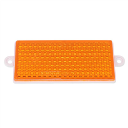 ODBLASK PROSTOKĄTNY Z UCHEM POMARAŃCZOWY 105X48MM, ROZSTAW OTW. 116MM-347601668