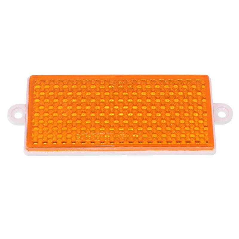 ODBLASK PROSTOKĄTNY Z UCHEM POMARAŃCZOWY 105X48MM, ROZSTAW OTW. 116MM-347601668