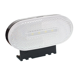 LAMPA OBRYSOWA BIAŁA DIODOWA Z UCHWYTEM I ODBLASKIEM, OWALNA 12/24V, DIODY CENTRALNIE-347602362