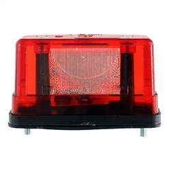 LAMPA OŚWIETLENIA TABLICY REJESTRACYJNEJ ŻARÓWKOWA, KLOSZ BIAŁY, CZERWONA, 12V-347178440
