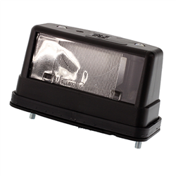 LAMPA OŚWIETLENIA TABLICY REJESTRACYJNEJ ŻARÓWKOWA, KLOSZ BIAŁY, CZARNA, 12V-347602392