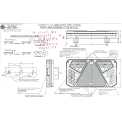 LAMPA TYLNA ZESP. 5-SEGM. LEWA, DIODOWA Z PRZEWODEM 200CM, ŚWIATŁO PRZECIW.+COF.-347602461