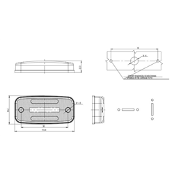 LAMPA OBRYSOWA POMARAŃCZOWA DIODOWA Z UCHWYTEM, 12/24V-347602555