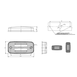 LAMPA OBRYSOWA POMARAŃCZOWA DIODOWA Z UCHWYTEM, 12/24V-347602558