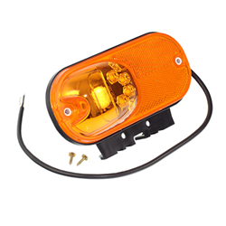 LAMPA OBRYSOWA POMARAŃCZOWA DIODOWA OWALNA, Z UCHWYTEM, Z ODBL+KIERUNK, 12/24V-347602579